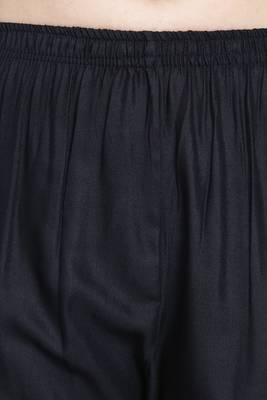 Black plain rayon palazzo-pants 5