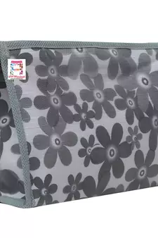 atorakushon   Gray Fabric Multipurpose Make Up Pouch Jewellery Cosmetic Organizer Necklace Pouches For Women Set of 3