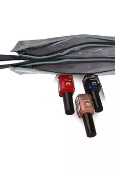 atorakushon   Gray Fabric Multipurpose Make Up Pouch Jewellery Cosmetic Organizer Necklace Pouches For Women Set of 3