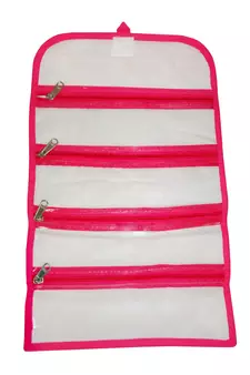 Atorakushon   Fabric Cosmetic Makeup Pouch Payal Chain Wrist Watch Jewelry Organizer Pack of 2 (pink)