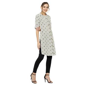 White printed crepe short-kurtis 3