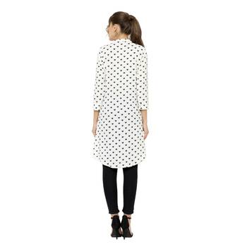 White printed polyester short-kurtis 4