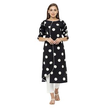 Navy-blue printed crepe ethnic-kurtis 1