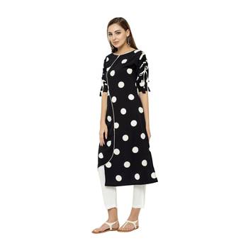 Navy-blue printed crepe ethnic-kurtis 2