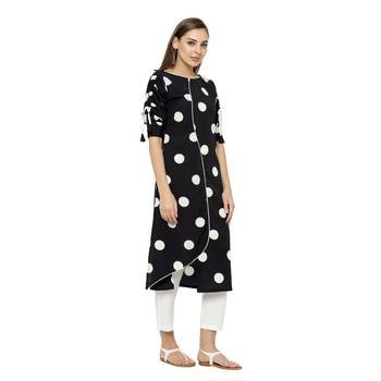 Navy-blue printed crepe ethnic-kurtis 3