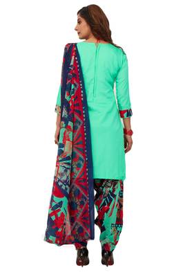 Women's Pack of 2 Synthetic Printed Unstitched Dress Material Combo 3