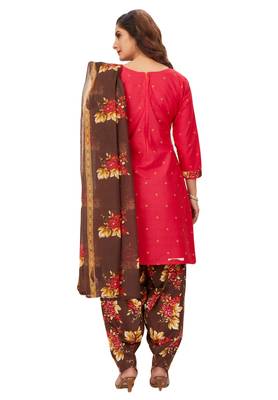 Women's Pack of 2 Synthetic Printed Unstitched Dress Material Combo 5