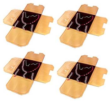atorakushon   Velvet Necklace Pouch Jewellery Earring Organizer Traveling Kit for Women and Girls Pack 4 (Maroon) 1