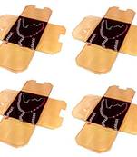 atorakushon   Velvet Necklace Pouch Jewellery Earring Organizer Traveling Kit for Women and Girls Pack 4 (Maroon)