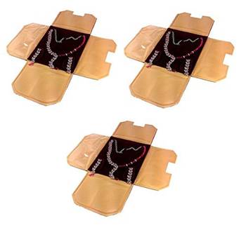 atorakushon   Velvet Necklace Pouch Jewellery Earring Organizer Traveling Kit for Women and Girls Pack 3 (Maroon) 1