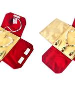 atorakushon   Velvet Necklace Pouch Jewellery Earring Organizer Traveling Kit for Women and Girls Pack 2 (Maroon)
