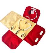 atorakushon   Velvet Necklace Pouch Jewellery Earring Organizer Traveling Kit for Women and Girls Pack 1 (Maroon)