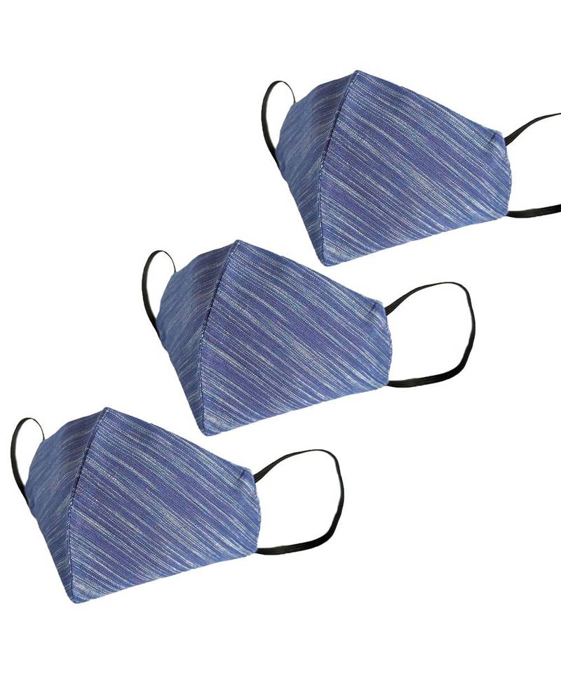 Royal Blue Khadi Masks (Pack Of3) - MESMORA - 3308833