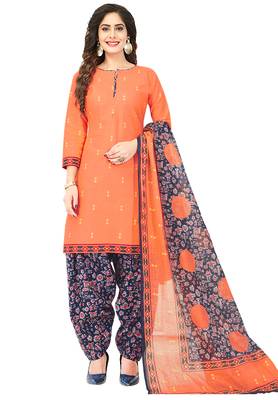 Women's Pack of 2 Synthetic Printed Unstitched Dress Material Combo 4
