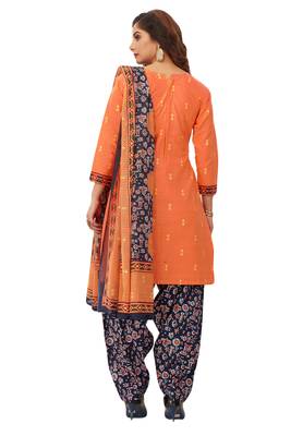 Women's Pack of 2 Synthetic Printed Unstitched Dress Material Combo 5