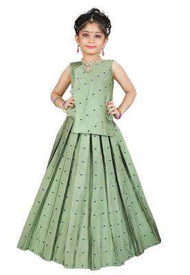 Girls Pista Lehanga Choli  1