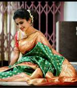 Dark Green Kanjivaram Saree With Red-Golden Pallu