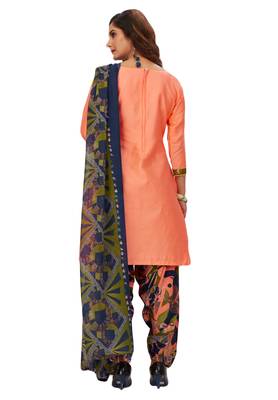 Women's Pack of 2 Synthetic Printed Unstitched Dress Material Combo 3