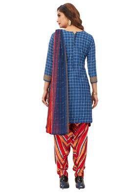 Women's Pack of 2 Synthetic Printed Unstitched Dress Material Combo 5