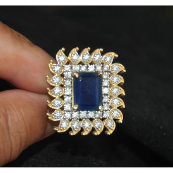 Saphire Diamond Cocktail Ring 2
