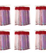 atorakushon   Satin Net Hanging Saree Cover Garments Wardrobe Organizer Pack of36  (maroon)