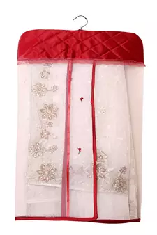 atorakushon   Satin Net Hanging Saree Cover Garments Wardrobe Organizer Pack of36  (maroon)