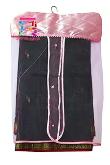 atorakushon   Satin Net Hanging Saree Cover Garments Wardrobe Organizer Pack of6  (Pink)