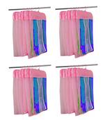 atorakushon   Satin Net Hanging Saree Cover Garments Wardrobe Organizer Pack of24  (Pink)