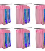 atorakushon   Satin Net Hanging Saree Cover Garments Wardrobe Organizer Pack of36 (Pink)