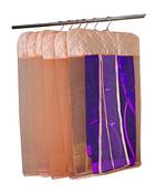 atorakushon   Satin Net Hanging Saree Cover Garments Wardrobe Organizer Pack of 6 (peach)