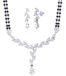 Silver Cubic Zirconia mangalsutra