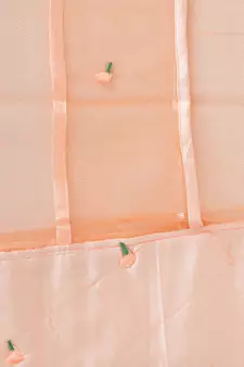 atorakushon   Satin Net Hanging Saree Cover Garments Wardrobe Organizer Pack of12  (peach)
