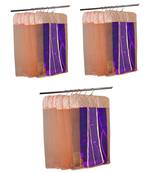 atorakushon   Satin Net Hanging Saree Cover Garments Wardrobe Organizer Pack of 18 (peach)