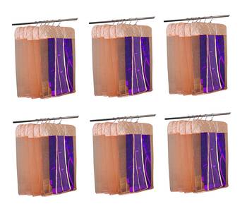 atorakushon   Satin Net Hanging Saree Cover Garments Wardrobe Organizer Pack of36  (peach) 1