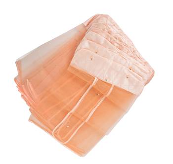 atorakushon   Satin Net Hanging Saree Cover Garments Wardrobe Organizer Pack of36  (peach) 6
