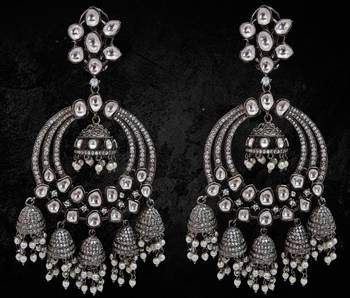 Silver diamond earrings 1