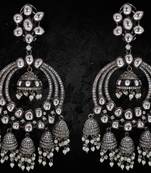 Silver diamond earrings