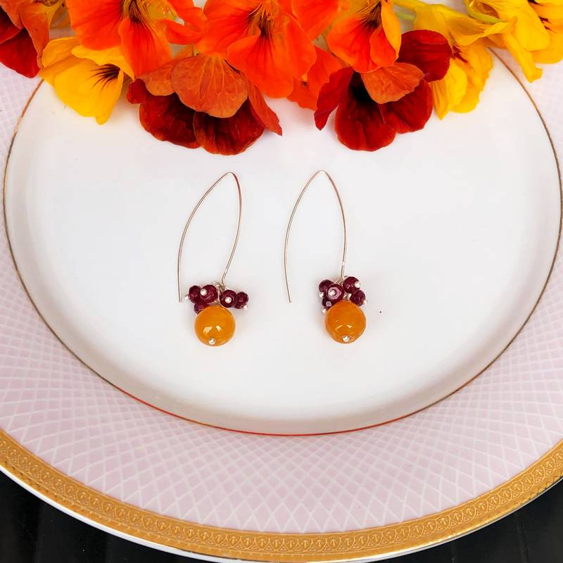 Yellow onyx earrings