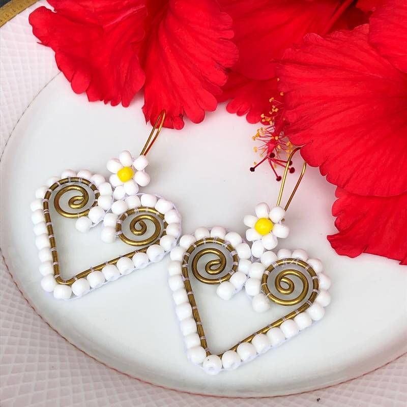 White earrings