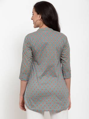 Indibelle Yellow printed cotton cotton-tops 2