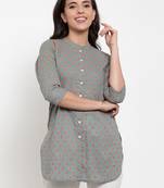 Indibelle Grey printed cotton cotton-tops