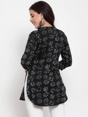 Black printed cotton cotton-tops 2