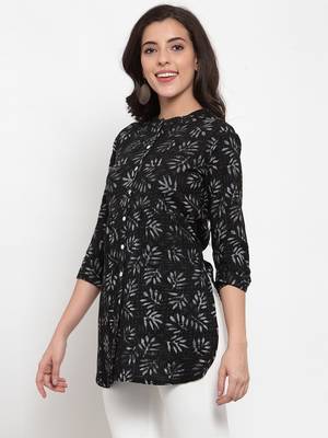 Black printed cotton cotton-tops 3