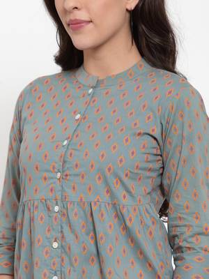 Indibelle Grey printed cotton cotton-tops 5