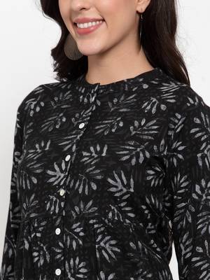 Black printed cotton cotton-tops 5