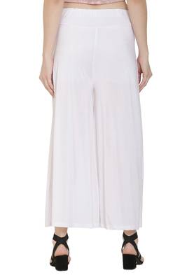 White plain viscose palazzo-pants 2