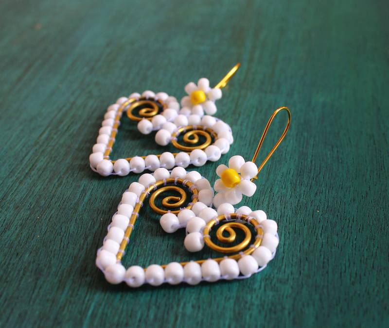 White earrings