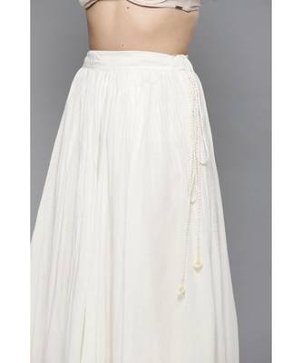 Ritu Kumar Off White Sleeveless Long Solid Kurta With Skirt And Dupatta 7