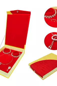 atorakushon Satin gold 1pc Jewellery Box Necklace Pouches Earrings full Set Box for Travelling Organizer Women And Girl