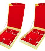 atorakushon Satin gold 2 pc Jewellery Box Necklace Pouches Earrings full Set Box for Travelling Organizer Women And Girl